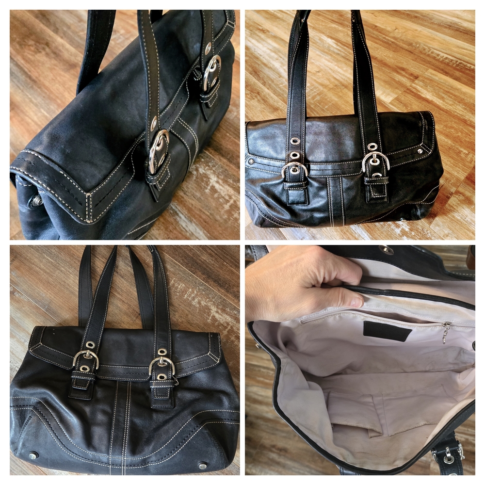 Coach Black Leather Shoulder Bag